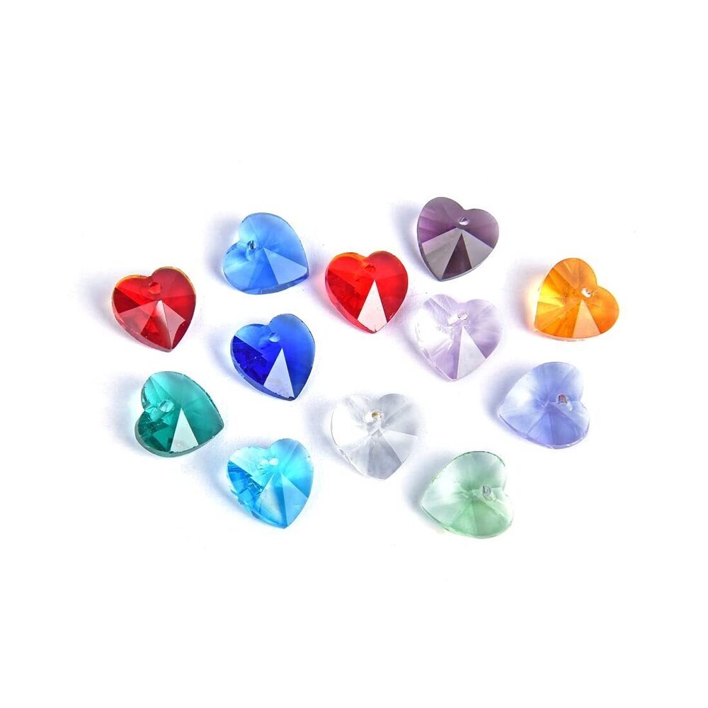 8562 10 Sets Adabele Birthstone Heart 10mm Valentine Love Heart Pendant